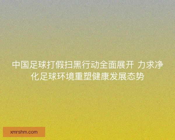 中国足球打假扫黑行动全面展开 力求净化足球环境重塑健康发展态势 中国足球打假扫黑行动全面展开 力求净化足球环境重塑健康发展态势