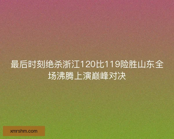 最后时刻绝杀浙江120比119险胜山东全场沸腾上演巅峰对决