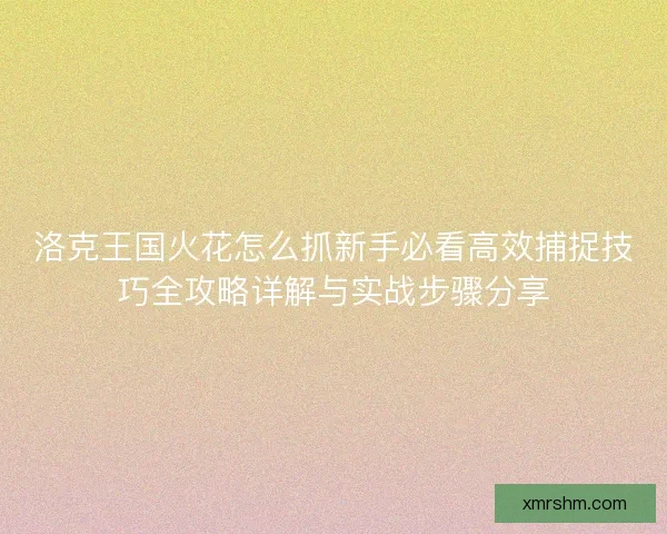 洛克王国火花怎么抓新手必看高效捕捉技巧全攻略详解与实战步骤分享