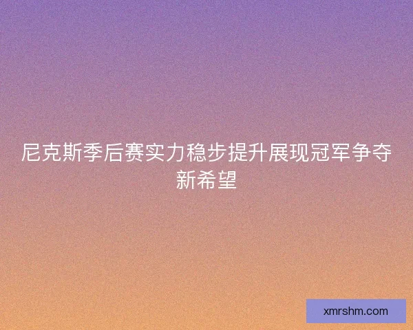 尼克斯季后赛实力稳步提升展现冠军争夺新希望